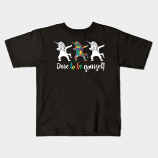 Autism Unicorn Dabbing Kids T-Shirt